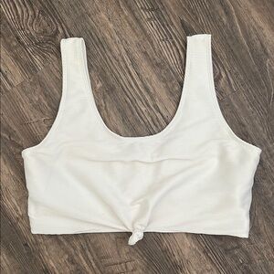 White Ribbed Women's Top